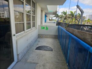 Exterior concrete wall restoration in Fort Lauderdale high-rise